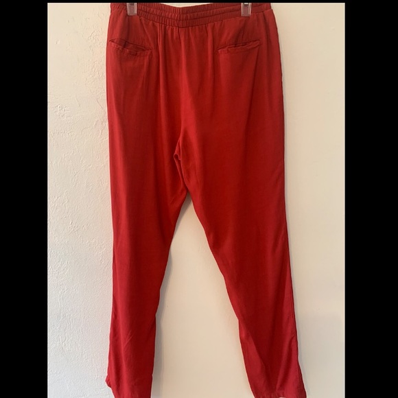 Relaxed Fit Red Drawstring Waist Pants Size 10 - Picture 6 of 7